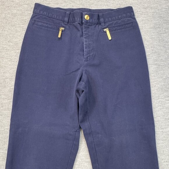 Lauren Jeans Ralph L Womens Blue Pants Zip Pockets Straight Leg Mid Rise Size 4 - Picture 3 of 11